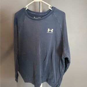 Under Armour Navy Blue Crewneck Pullover with Small Logo